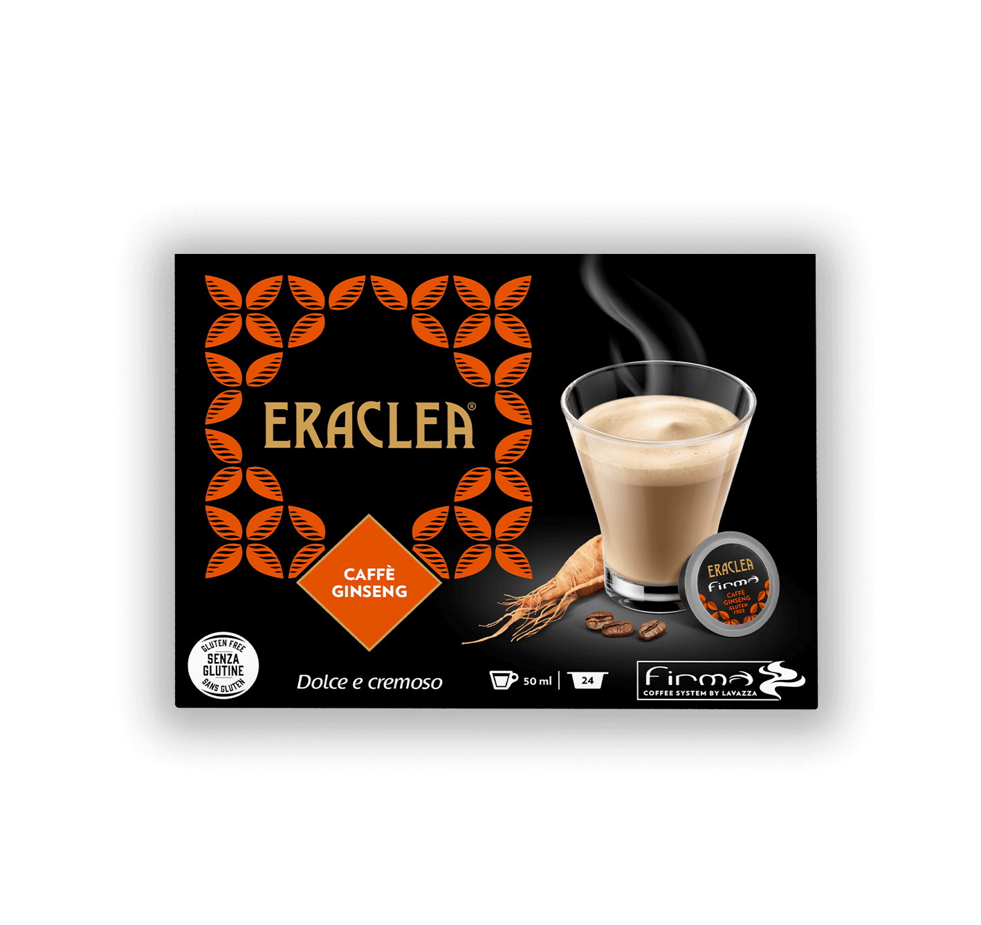 Capsule Firma | Bevande calde Eraclea Caffè Ginseng Senza Glutine x 24