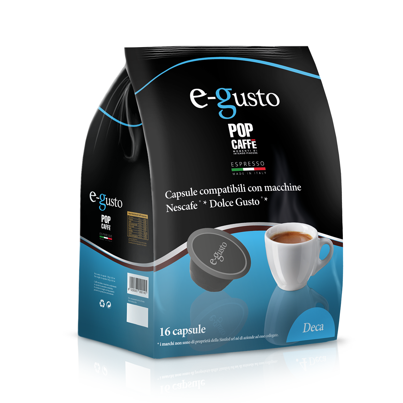 Capsule E-Gusto Miscela Deca Compatibili con macchine Dolce Gusto x 16