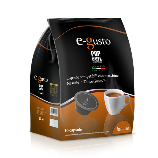 Capsule E-Gusto Miscela Intenso Compatibili con macchine Dolce Gusto x 16