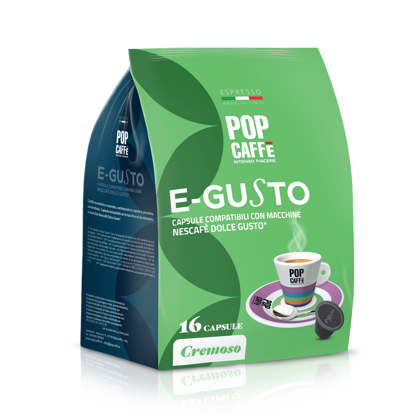 Pop Caffè E-Gusto Miscela Cremoso Compatibili con macchine Dolce Gusto x 16