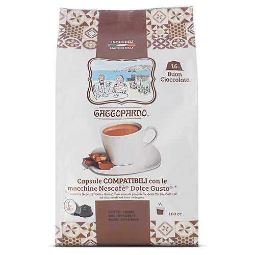 128 Capsule CIOCCOLATA Gattopardo To.Da Compatibili Nescafé Dolce Gusto