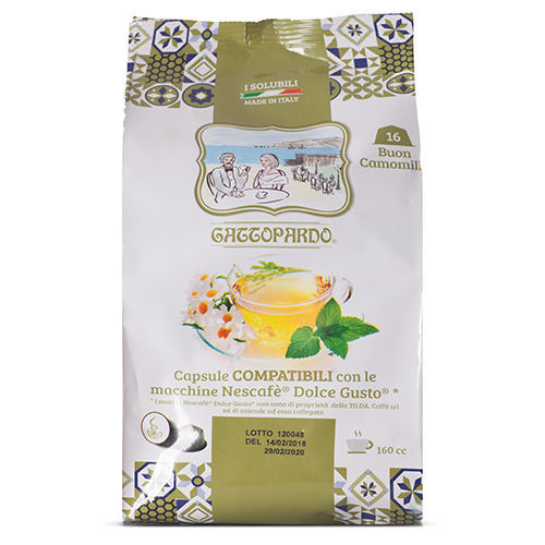 128 Capsule CAMOMILLA Gattopardo To.Da Compatibili Nescafé Dolce Gusto