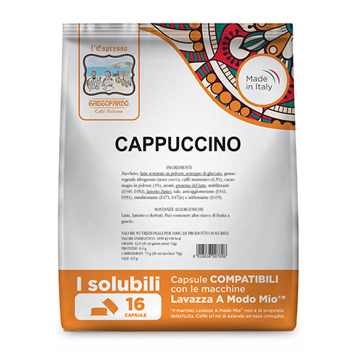 128 Capsule CAPPUCCINO Gattopardo To.Da Compatibili Lavazza A Modo Mio