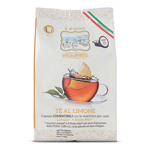 128 Capsule TE AL LIMONE Gattopardo To.Da Compatibili Lavazza A Modo Mio