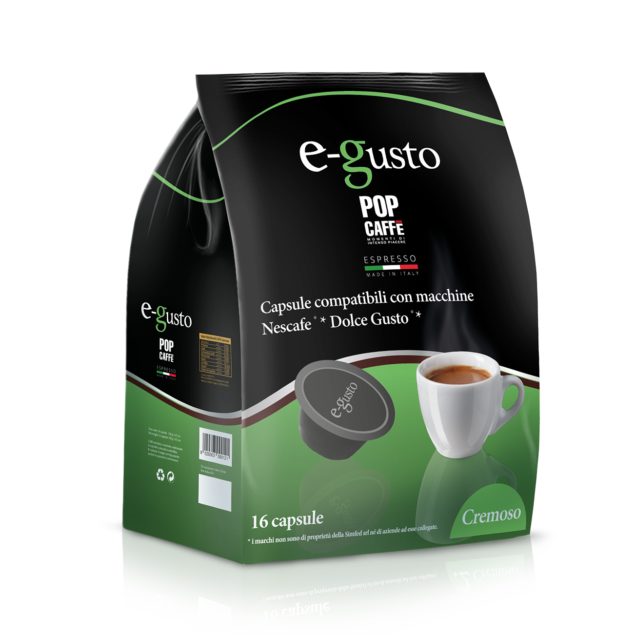 Capsule E-Gusto Miscela Cremoso Compatibili con macchine Dolce Gusto x 16