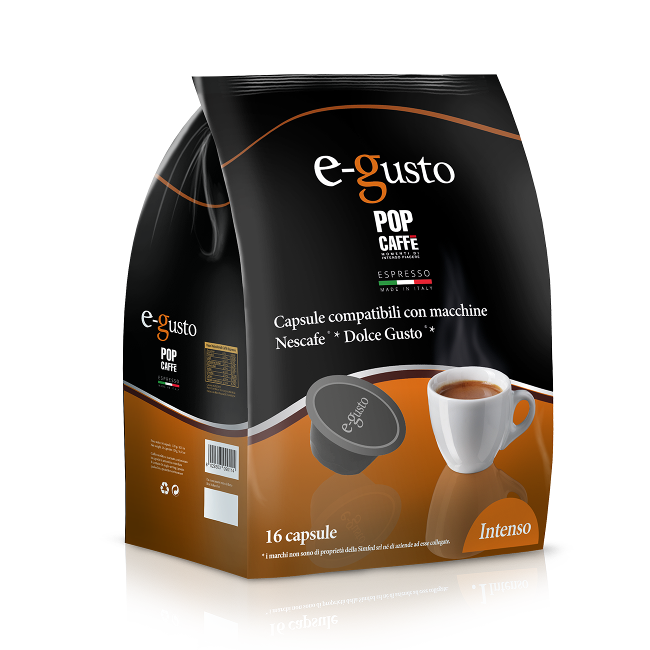 Capsule E-Gusto Miscela Intenso Compatibili con macchine Dolce Gusto x 16