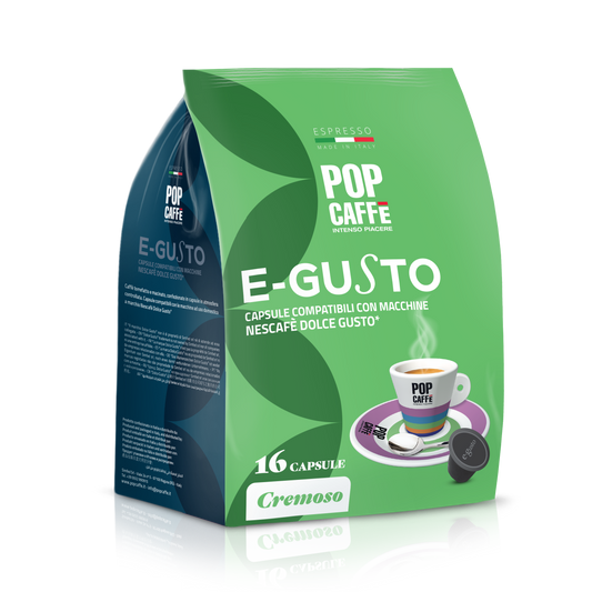Pop Caffè E-Gusto Miscela Cremoso Compatibili con macchine Dolce Gusto x 16
