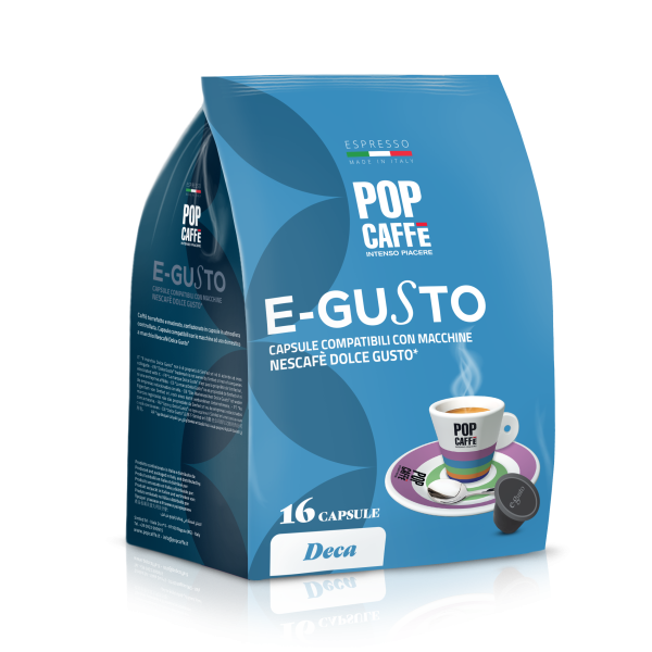 Pop Caffè E-Gusto Miscela Deca Compatibili con macchine Dolce Gusto x 16